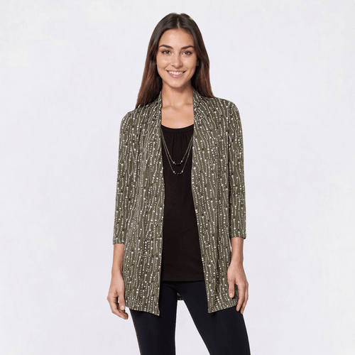 Plus Size Notations 3/4 Sleeve Dots Two In One Necklace Blouse