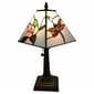 HomeRoots 15in. Dragonfly Floral Glass Candlestick Table Lamp - image 1