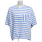 Petite Erika Brooklyn Elbow Sleeve Stripe Bubble Hem Tee - image 1