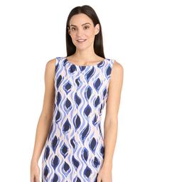 Womens R&amp;M Richards Blue Wave Sleeveless A-Line Dress