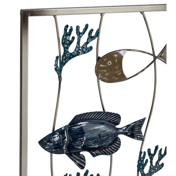 9th & Pike® Large Fishes with Seaweed Wall Décor - Set of 2