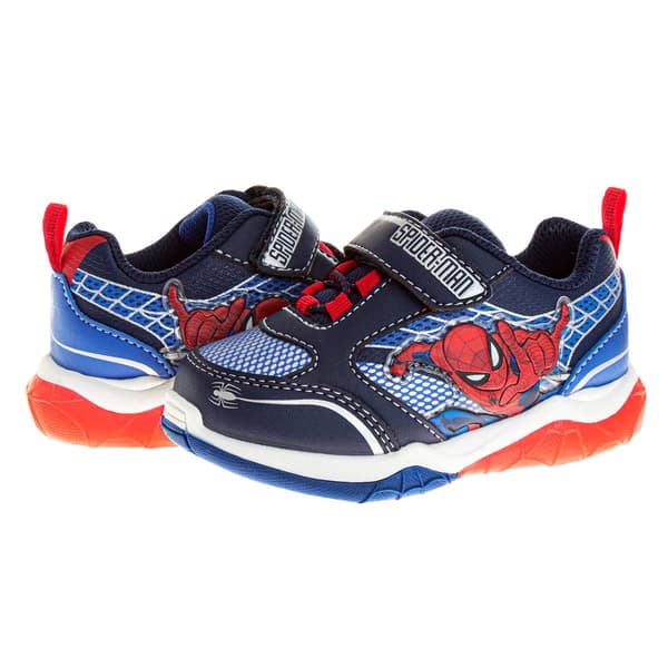 Little Boys Marvel Spider-Man Light Up Blue Athletic Sneakers