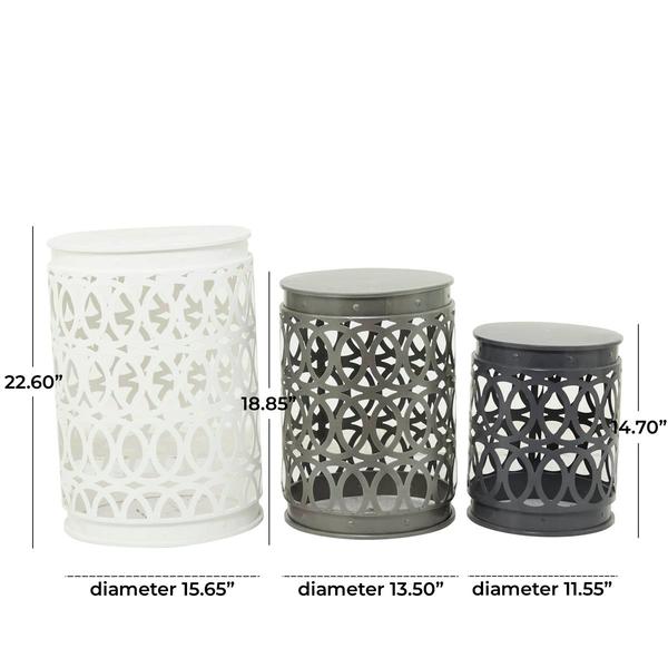 9th & Pike® Multi Metal Contemporary Accent Table - Set of 3