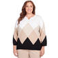 Plus Size Alfred Dunner Neutral Territory Ombre Diamond Sweater - image 1