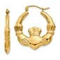 Gold Classics(tm) 27mm. 14kt. Polished Claddagh Hoop Earrings - image 1