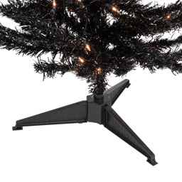 Northlight 4ft. Pre-Lit Black Artificial Tinsel Christmas Tree