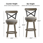 HH2 Home Reid Wood Adjustable Height Swivel Stool - image 6