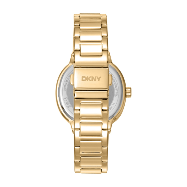 Womens DKNY Crystal Bezel Gold Multifunctional Watch-DK1L084M0065