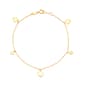Gold Classics(tm) Yellow Gold Dangle Hearts on Cable Chain Bracelet - image 1