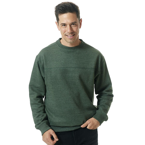 Mens North Hudson Sueded Crew Neck Pieced Chest Sweater - image 