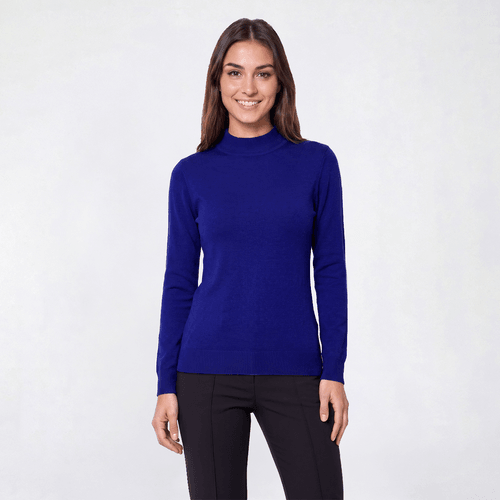 Petite Napa Valley Long Sleeve Solid Mock Neck Sweater