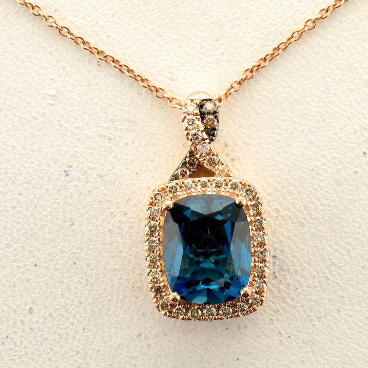 Le Vian(R) Rose  Gold London Blue Topaz Diamond Pendant