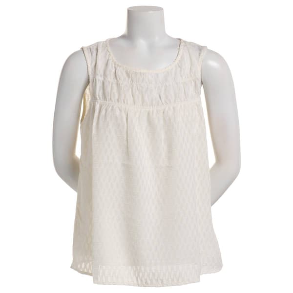 Womens Zac & Rachel Sleeveless Front Chiffon Ruched Tank Top - image 