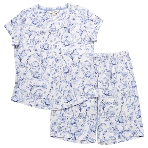 Womens Laura Ashley Short Sleeve Fresh Cut Flowers Pajama Set
