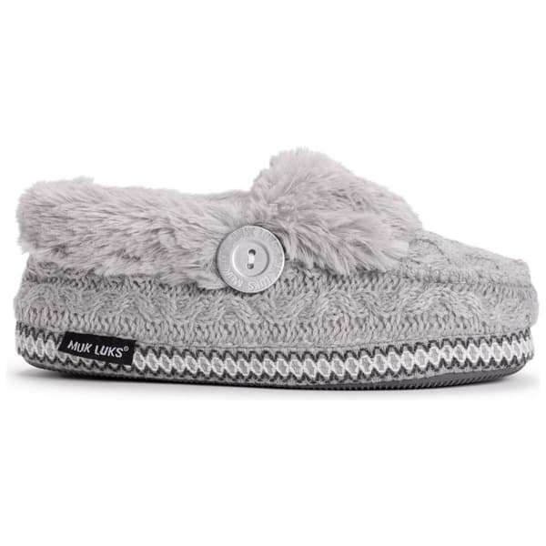 Womens MUK LUKS® Sequoia Moccasin Slippers - Medium Grey