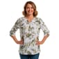 Womens Emily Daniels 3/4 Sleeve Abstract Leaf Button Front Blouse - image 1