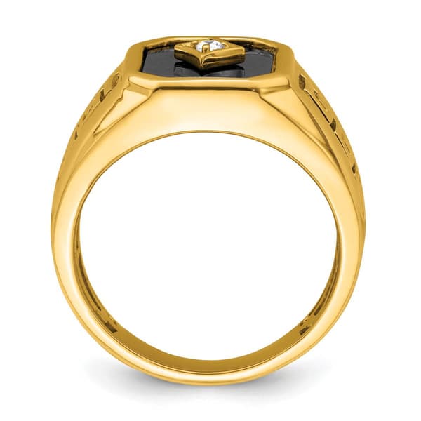 Mens Gentlemen&#8217;s Classics&#8482; 14kt. Gold Onyx Greek Key Ring