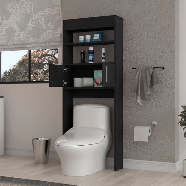 FM FURNITURE Valencia Black Wengue Over The Toilet Cabinet