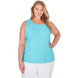 Plus Size Ruby Rd. Garden Variety Knit Scoop Neck Solid Tank Top