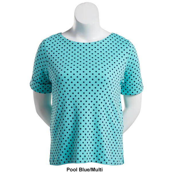 Plus Size Hasting & Smith Elbow Sleeve Dot Boat Neck Tee