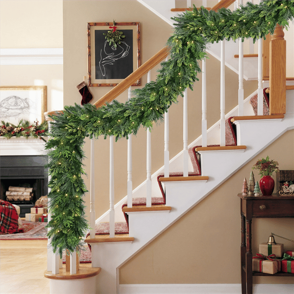 Puleo International 9ft. Warm White LED Artificial Garland