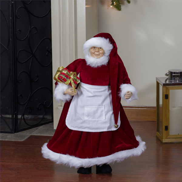 Northlight 24in. Mrs.Claus with Braided Hair Christmas Figure