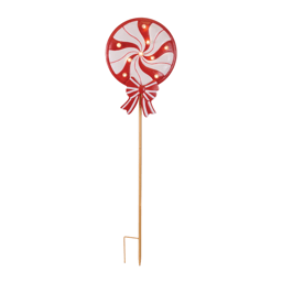 Melrose LED Peppermint Lollipop Planter Stake