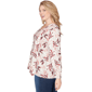 Plus Size Emaline Dusted Petals Long Sleeve V Neck Pintuck Blouse - image 4