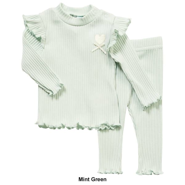 Baby Girl &#40;3-9M&#41; Charlotte & Star Heart/Bow Top & Leggings Set