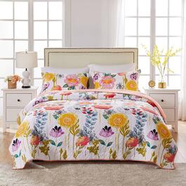 Greenland Home Fashions&#40;tm&#41; Watercolor Dream Floral Quilt Set