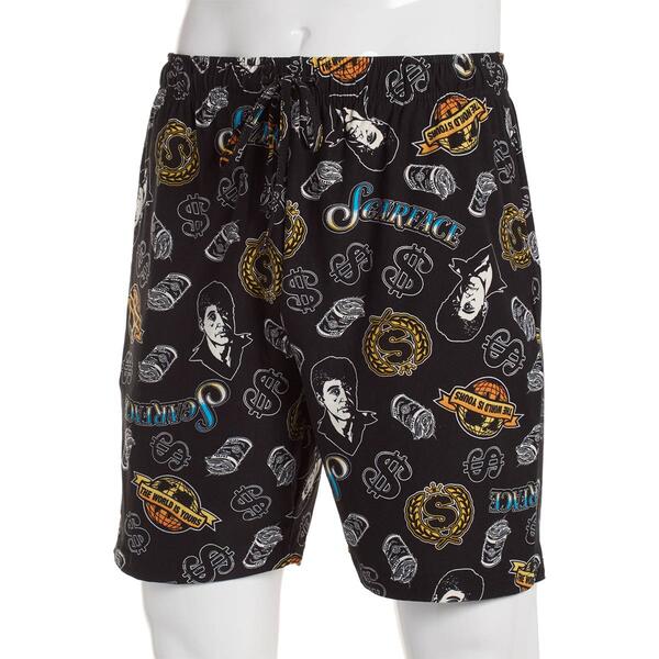 Mens Scarface Pajama Shorts - Black - image 