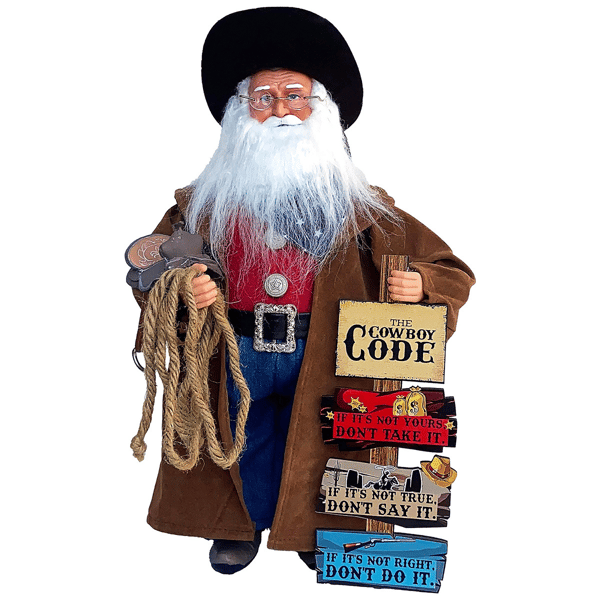 Santa''s Workshop 15in. The Cowboy Code Claus - image 