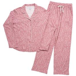 Womens Karen Neuburger Notch Collar Ditsy Floral Pajama Set