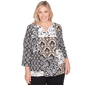 Plus Size Alfred Dunner Classics 3/4 Sleeve Geometric Blouse - image 1