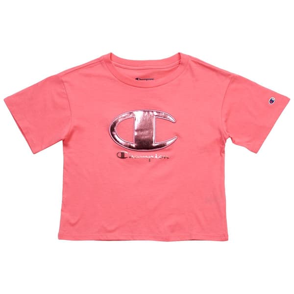 Girls(7-16) Champion® Short Sleeve Meet & Greet Foil Tee