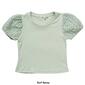 Girls &#40;7-16&#41; No Comment Eyelet Puff Sleeve Rib Yummy Top - image 3