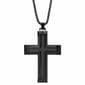 Mens Lynx Carbon Fiber & Black Ion Plating Chain Cross Pendant - image 1
