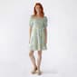 Juniors No Comment Short Sleeve Puff Smock Bodice Tier Dress - image 1