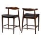 Baxton Studio Eira Walnut Wood Counter Stool - Set of 2 - image 1