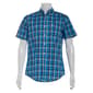 Mens Chaps Short Sleeve Stretch Button Down Shirt - Aqua Blue - image 1