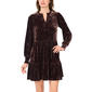Womens MSK Long Sleeve Crushed Velvet A-Line Dress - image 1