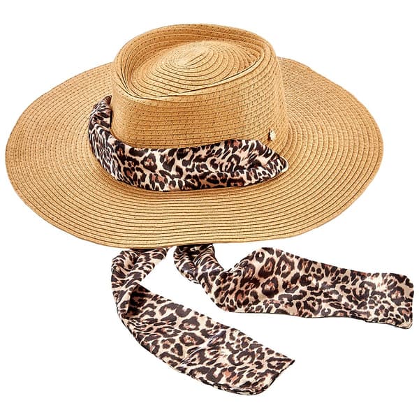 Womens Anne Klein Leopard Floppy Scarf Hat - image 