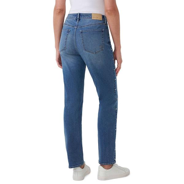 Womens Seven7 Studded Vintage Straight Leg Jeans