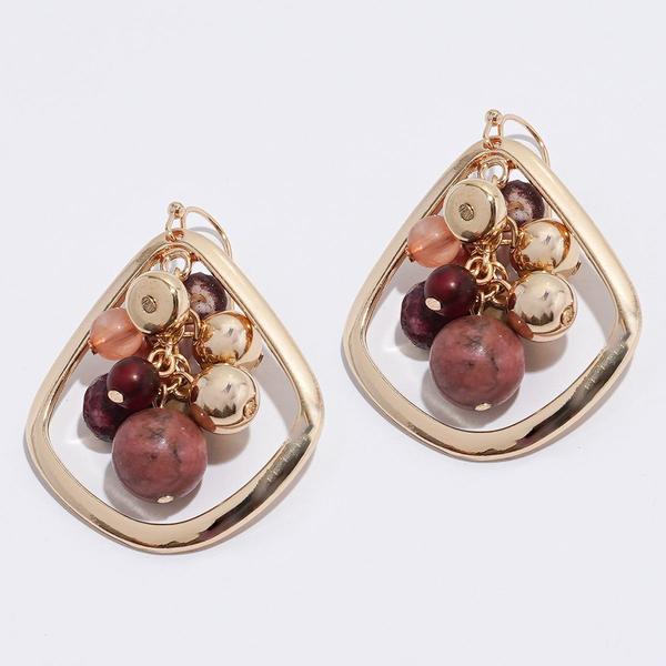 Ashley Cooper(tm) Gold-Tone Teardrop & Berry-Toned Beads Earrings - image 
