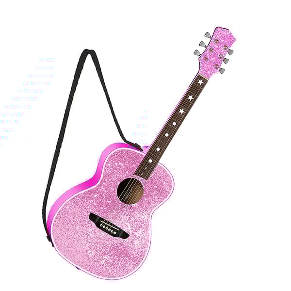 Kurt S. Adler Glitter Guitar w/ Strap Ornament - image 