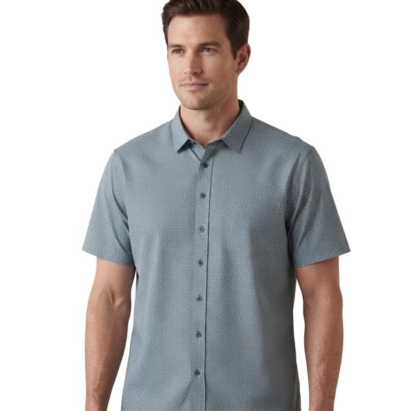 Mens Big & Tall VSTR Stretch Button Down Shirt - Sage/Cream - image 