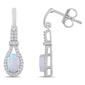 Gemstone Classics™ Silver Created Opal White Sapphire Earrings - image 4