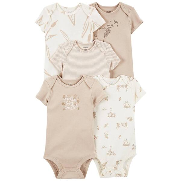 Baby Unisex &#40;NB-24M&#41; Carter's&#40;R&#41; 5pk. Goose & Stripe Bodysuits - image 