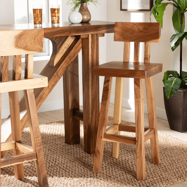 bali & pari Luli Suar Wood Bar Stool