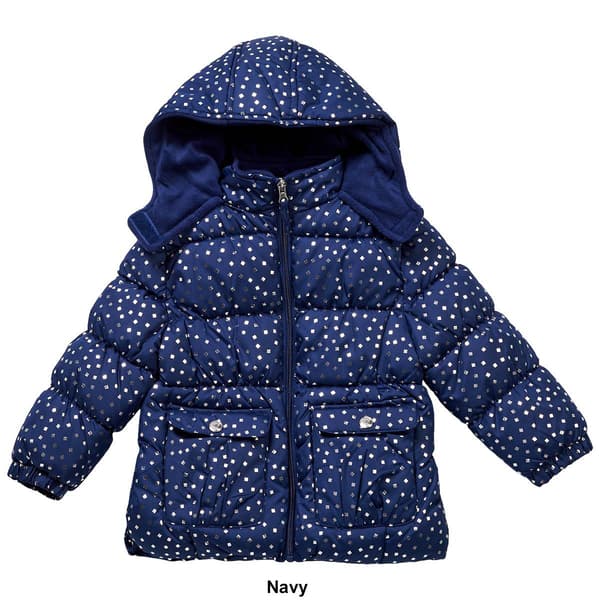 Baby Girl &#40;12-24M&#41; Pink Platinum&#174; Foil Squares Puffer Coat